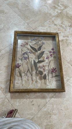 Dried flowers art framed