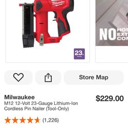 12-Volt 23-Gauge Lithium-lon Cordless Pin Nailer