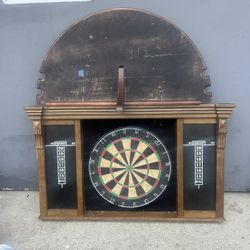 Dart Board  / Pool Stick Half Moon Shelf  