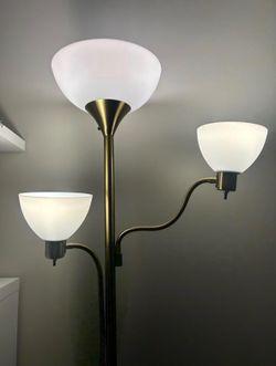 Standing lamp with two reading lamps