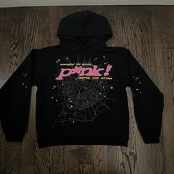 authentic pink spider hoodie (black)