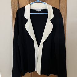 Tahari jacket black and ivory size xl nwt