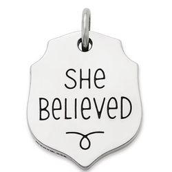 James Avery Sterling Silver She Believed So She Did Charm