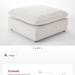 Living spaces Zone Cream ottoman