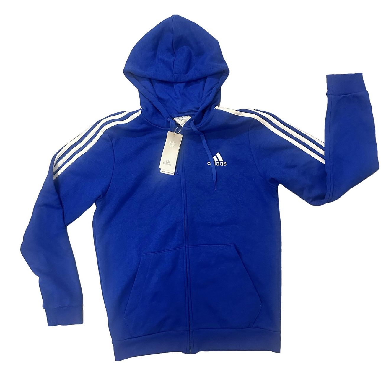 NWT Men’s Adidas Full-Zip Royal Blue Hoodie Medium MSRP $60