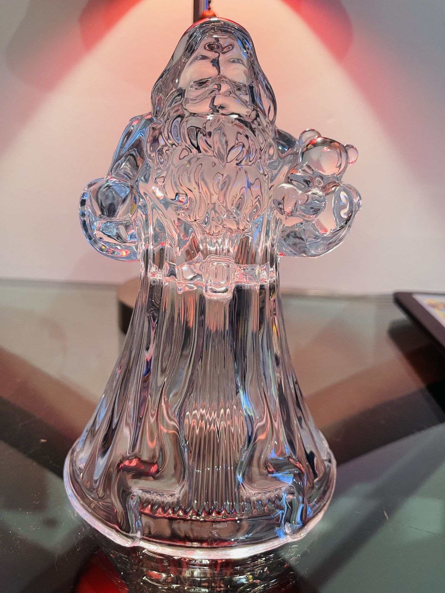 Vintage Santa Claus Glass Candle Holder 24% Lead Crystal