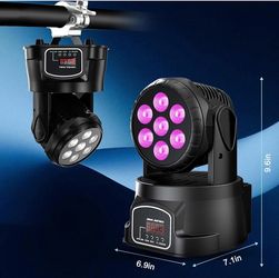 2X 105W Moving Head Stage Lighting RGBW Wash 7LED DMX Mini Light DJ Disco Party