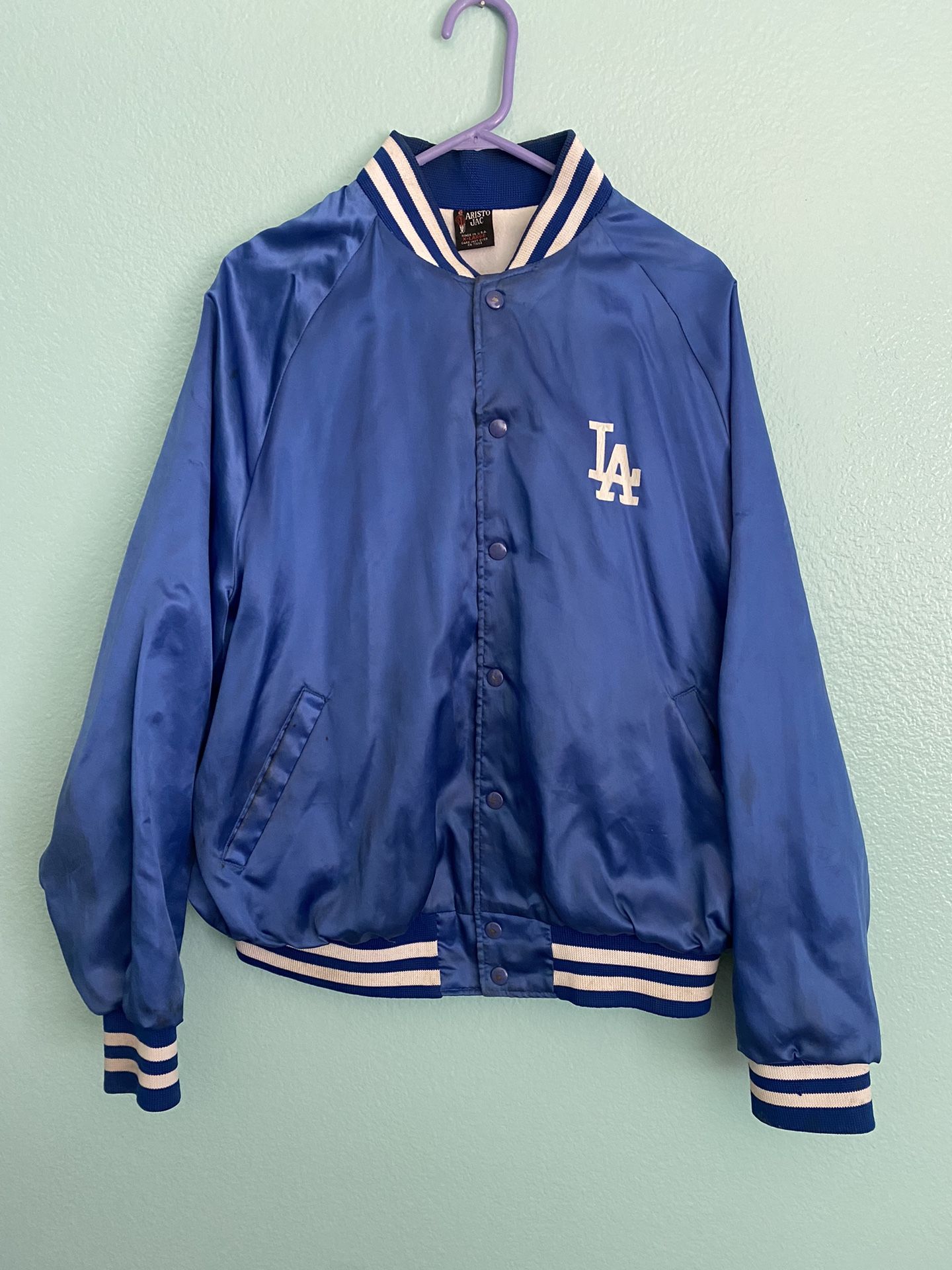 Authentic Vintage 80s DODGERS Satin XL JACKET Aristo Jac Made USA 3