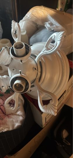 White Ornate Ceiling Light Fixture ceiling fan