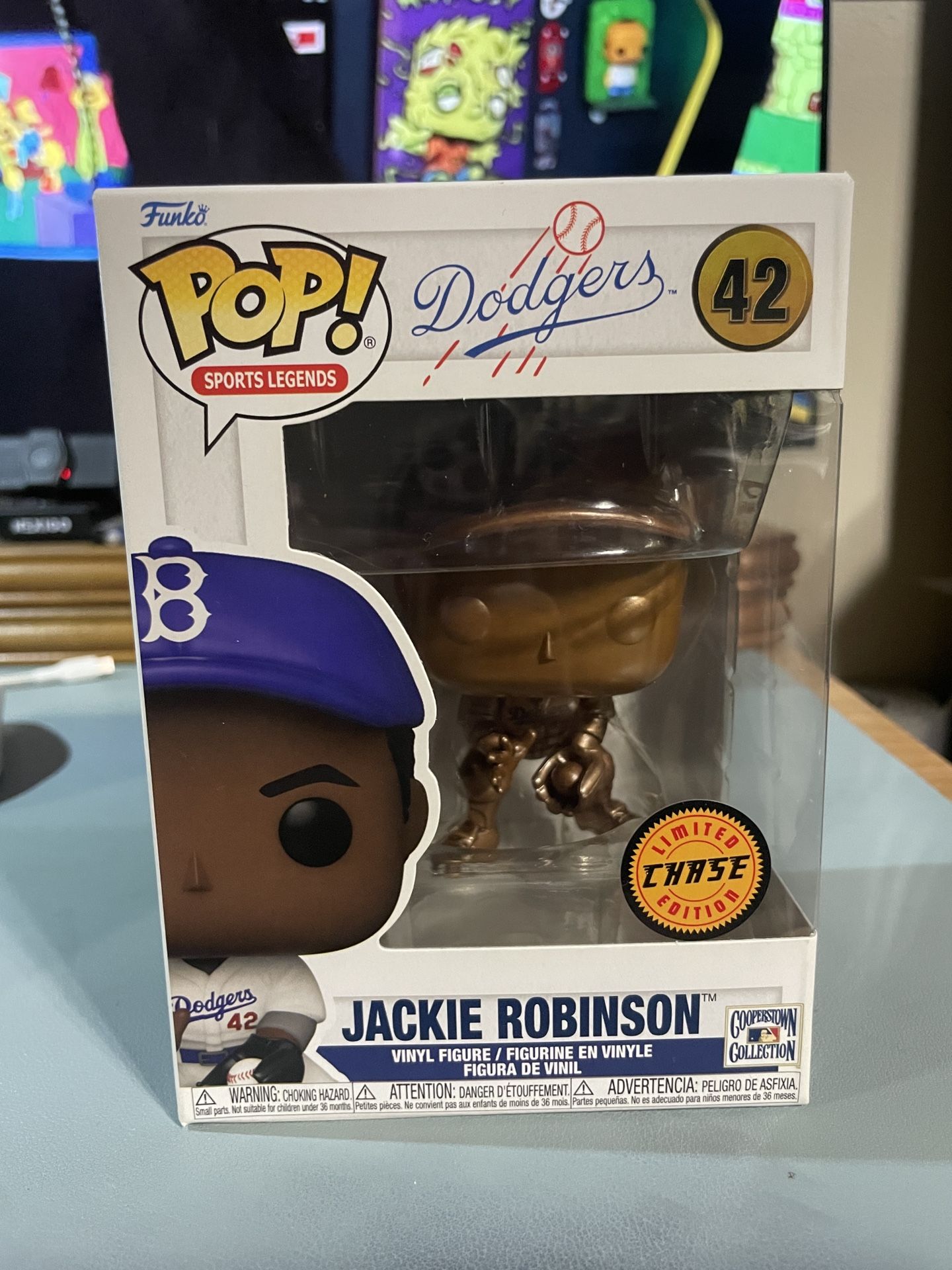 Funko Pop Sports Legends Dodgers #42 Jackie Robinson Bronze Chase Limited Edition Coopertown Collection