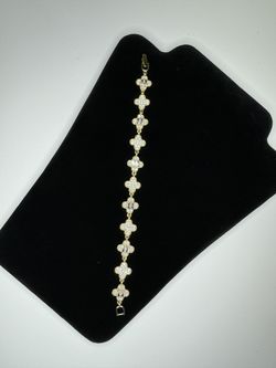 blinged four clover bracelet