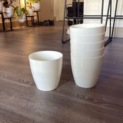 White Plastic Planter Pots – Modern Indoor Plant Pots