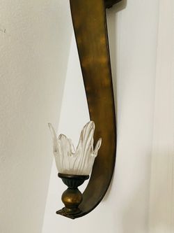 Set of 2 Iron Argento Phoenician Wall Candle Holders