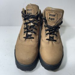 Iron Age Boots Size 7.5 Work Hikers 472 Steel Toe Brown