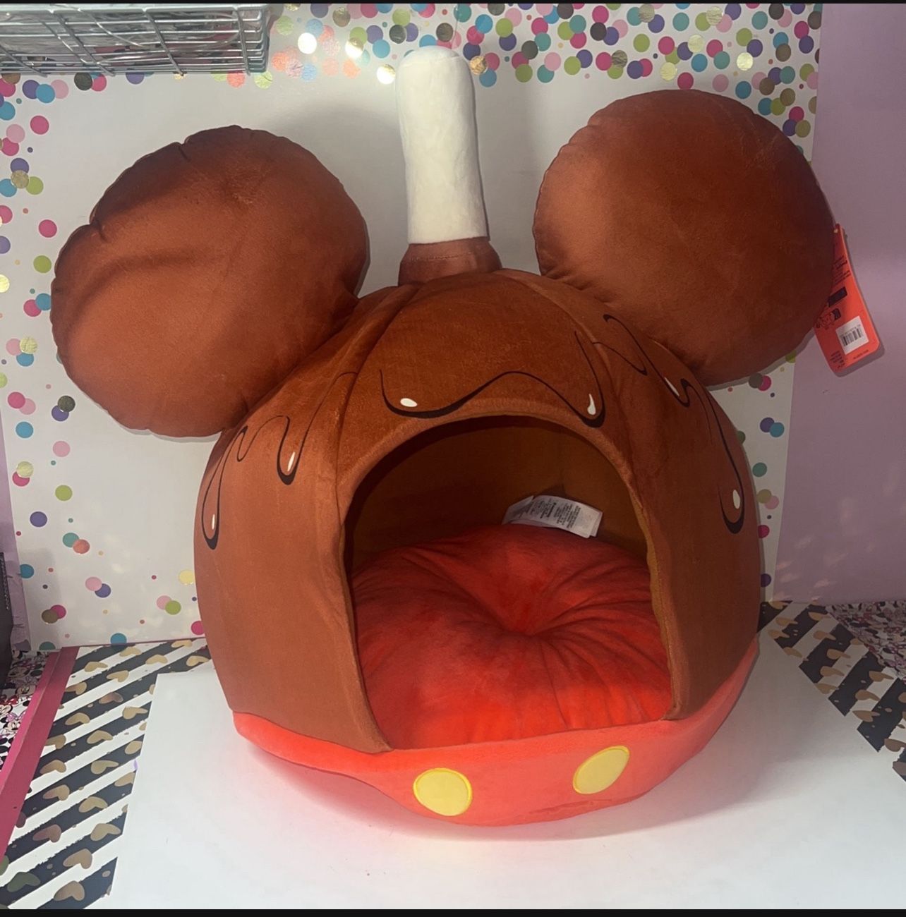 Disney Mickey Caramel Apple Pet Bed NEW