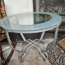 Glass And Metal End Tables (2)