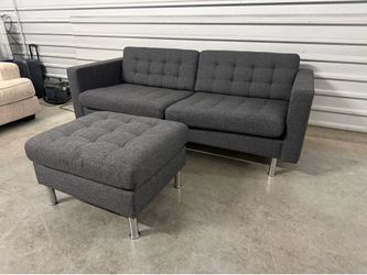 Gray Ikea Morabo Sofa With Ottoman
