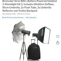 Broncolor Siros 800 L Battery-Powered 2-Light Outdoor Kit 2 Photography Lights Professional 