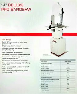 ☆ NEW☆ JET DELUX PRO 14" BANDSAW