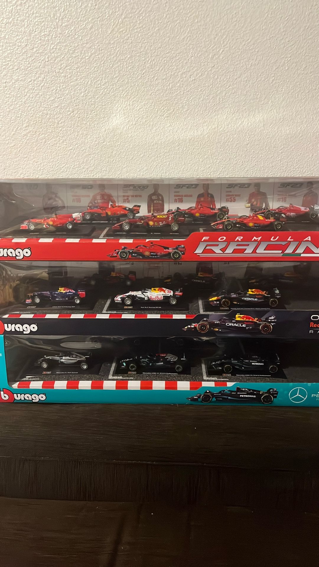 F1 Burago 6 Pack Mercedes, Red Bull, Ferrari