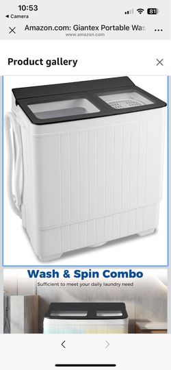 Giantex Portable Washing Machine, 26LBS Twin Tub Mini Compact Laundry Washer Spinner Combo with Drain Pump, 18Lbs Washer and 8Lbs Spinner for Apartmen