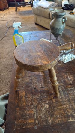 Rustic Vintage Wood Stool – Great Plant Stand