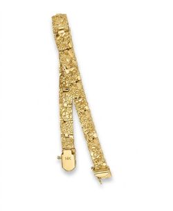 Heavy 31.4 grams PLEASE READ DESCRIPTION 14k solid yellow gold nuggets bracelet