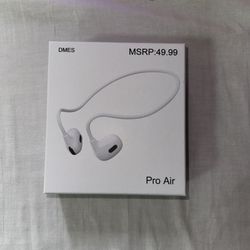 Pro Air Bone Conduction Headphones White Bluetooth Wireless Ear Buds