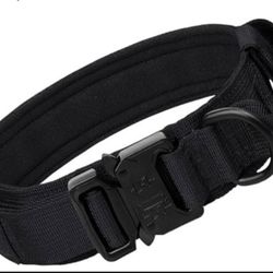 Tactical Dog Collar with Handle, Heavy Duty Large