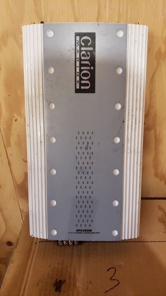 4 Channel Marine Amp - Clarion APX 480M Marine Amplifier 4x80 Watts RMS,
