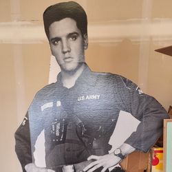 Elvis in Army Fatigues Cardboard Stand-up