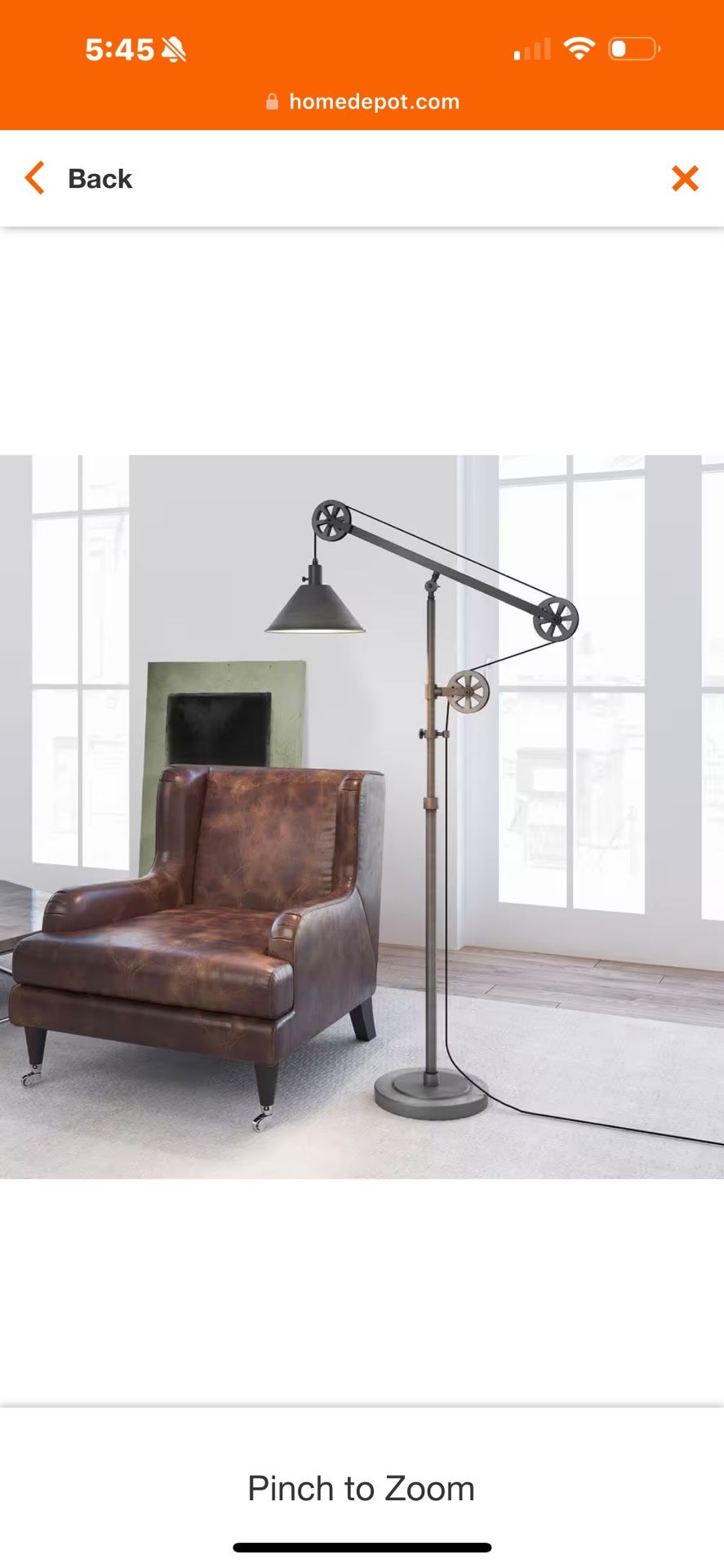 Floor Lamp W/pulley System