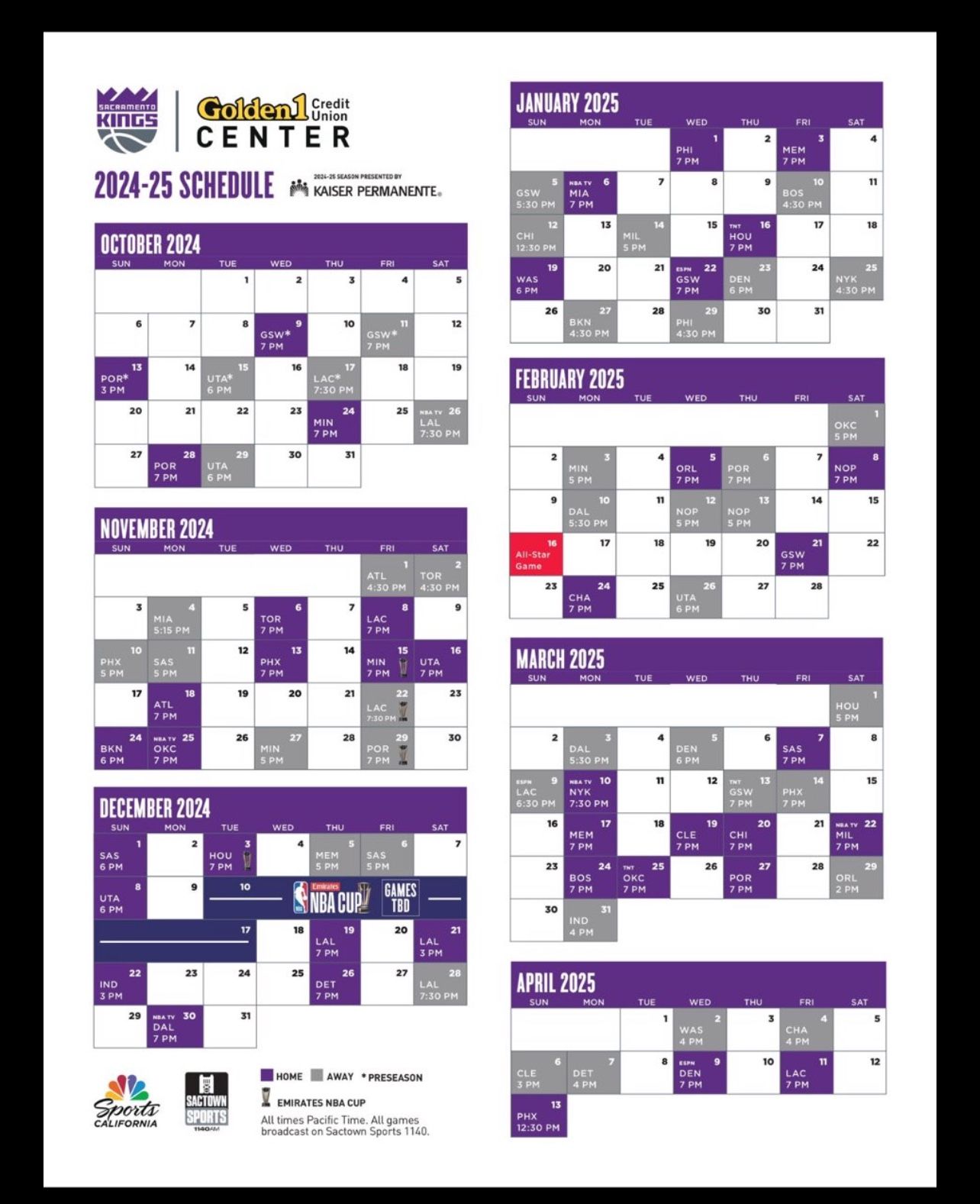 Sacramento Kings Home Game Tickets (3 seats)