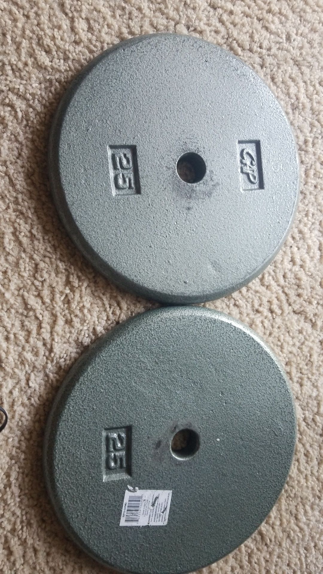 Pair of 1 inch 25 lbs CAP weight plates