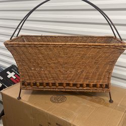 Wicker and metal basket