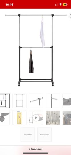 Adjustable Double Rod Garment Rack Black - Room Essentials™