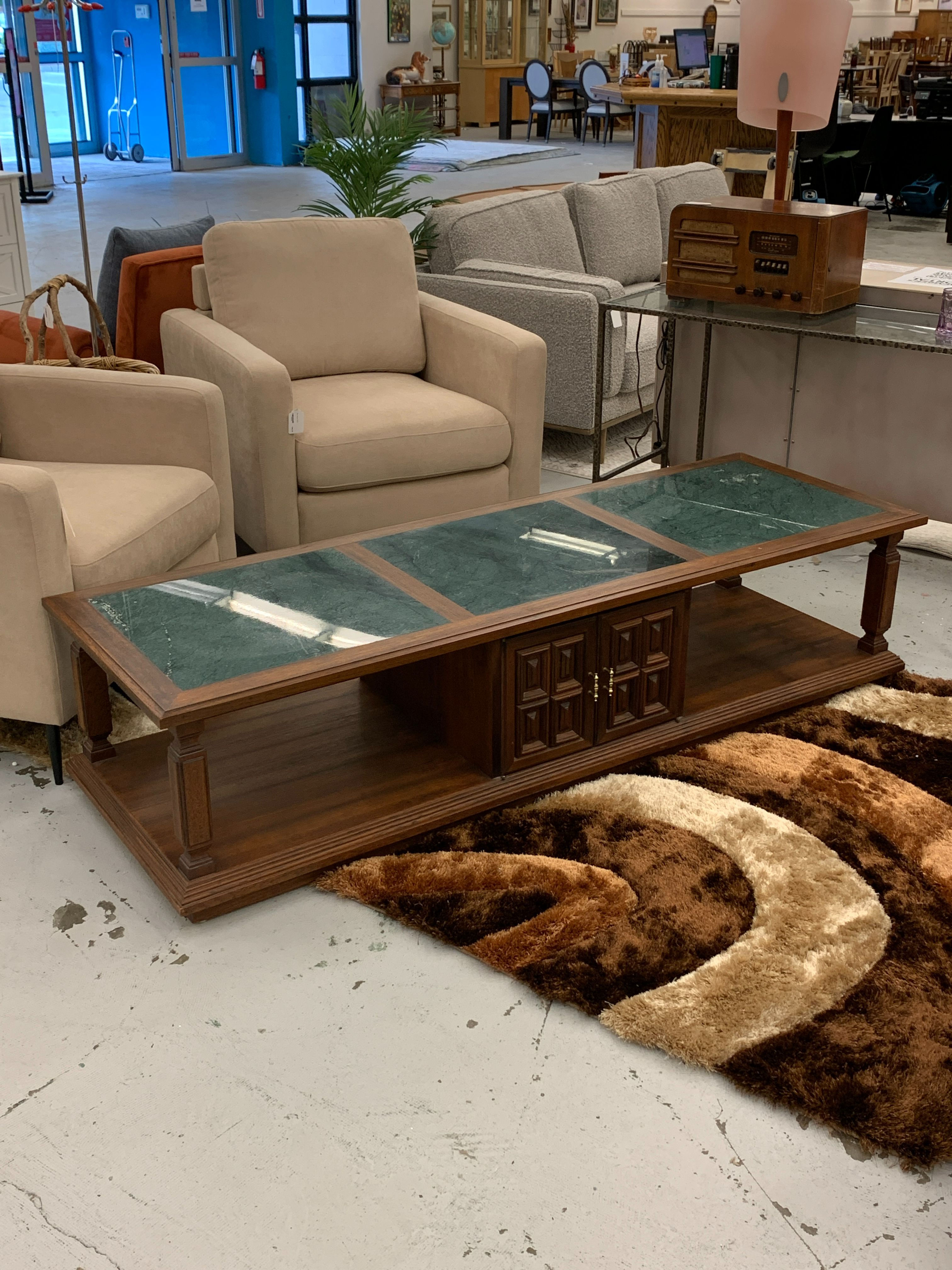 Marble & Wood Coffee Table