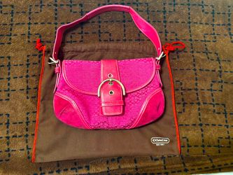 Rare! Coach 6818 SMALL Vintage Pink Soho Y2K Signature Canvas & Suede Bag