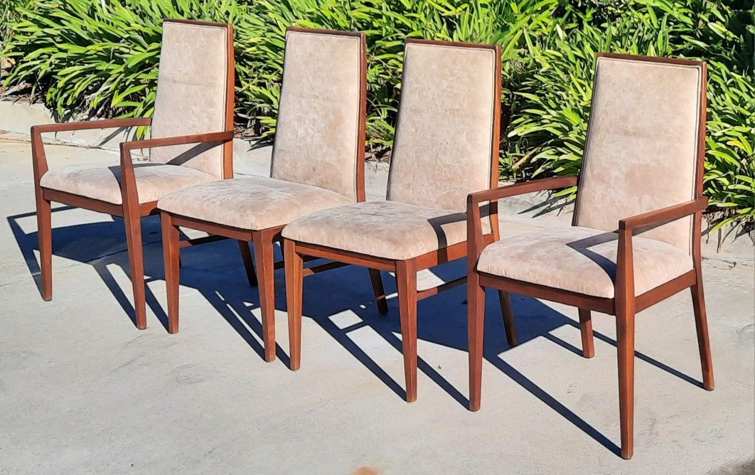 beautiful set of 4 Dillingham brand vintage walnut high back CHAIRS and many Others 