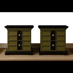 Black and Green End Tables- Solid wood