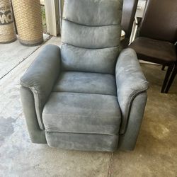 Blue Grey Recliner 