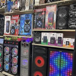 Bluetooth Speaker Collection, wifi & Bluetooth connection, some comes with microphones, LED lights, brand new still in box  Price range $65 to $ 750