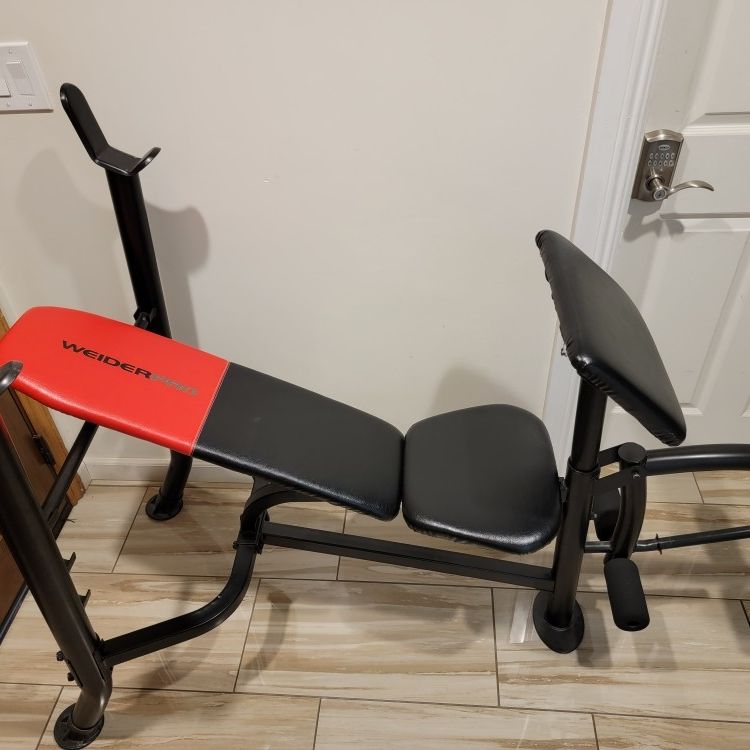 Weider pro 265 standard weight online bench and weight combo pack