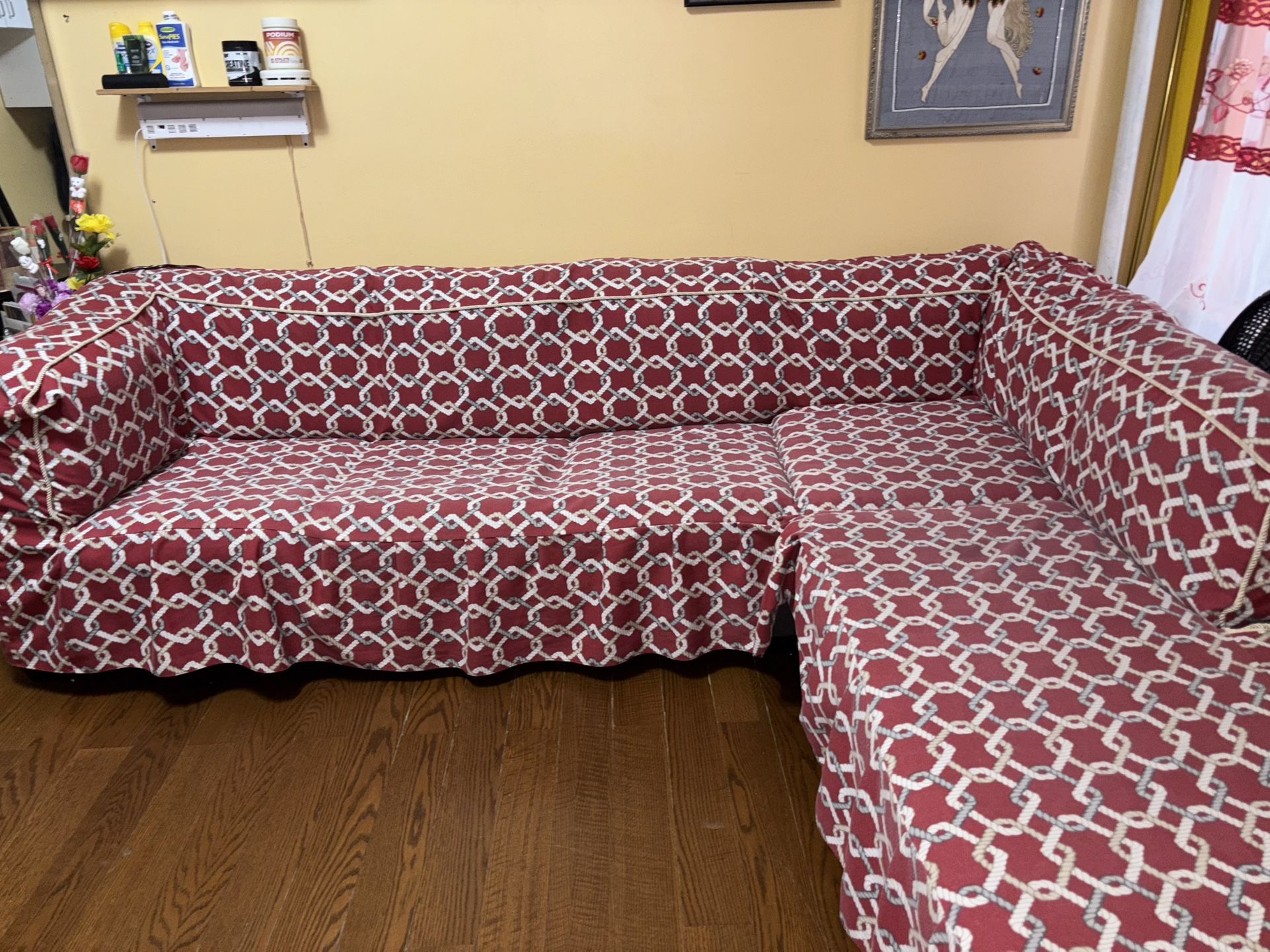 L shaped Grey Sofa 