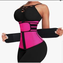 Size 5 XL Waist Trainer for Women Plus Size Two Belts Neoprene Workout Corset Waist Cincher Trimmer with Zipper