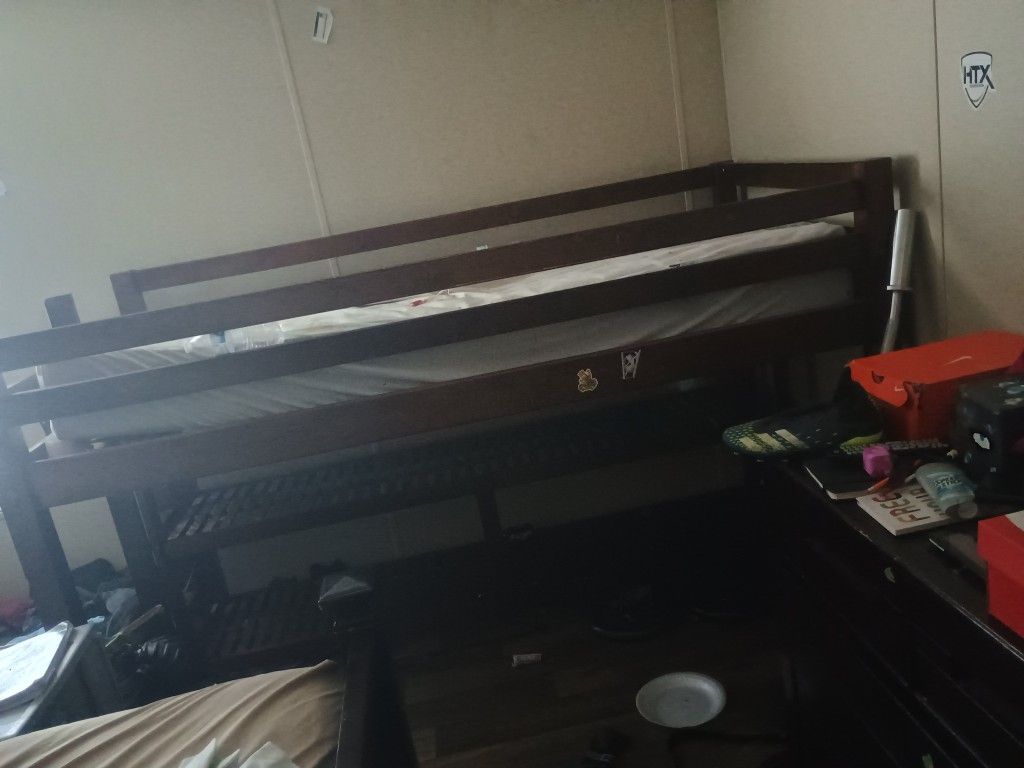 Twin Bunk Bed With Bottom Shoe Rack