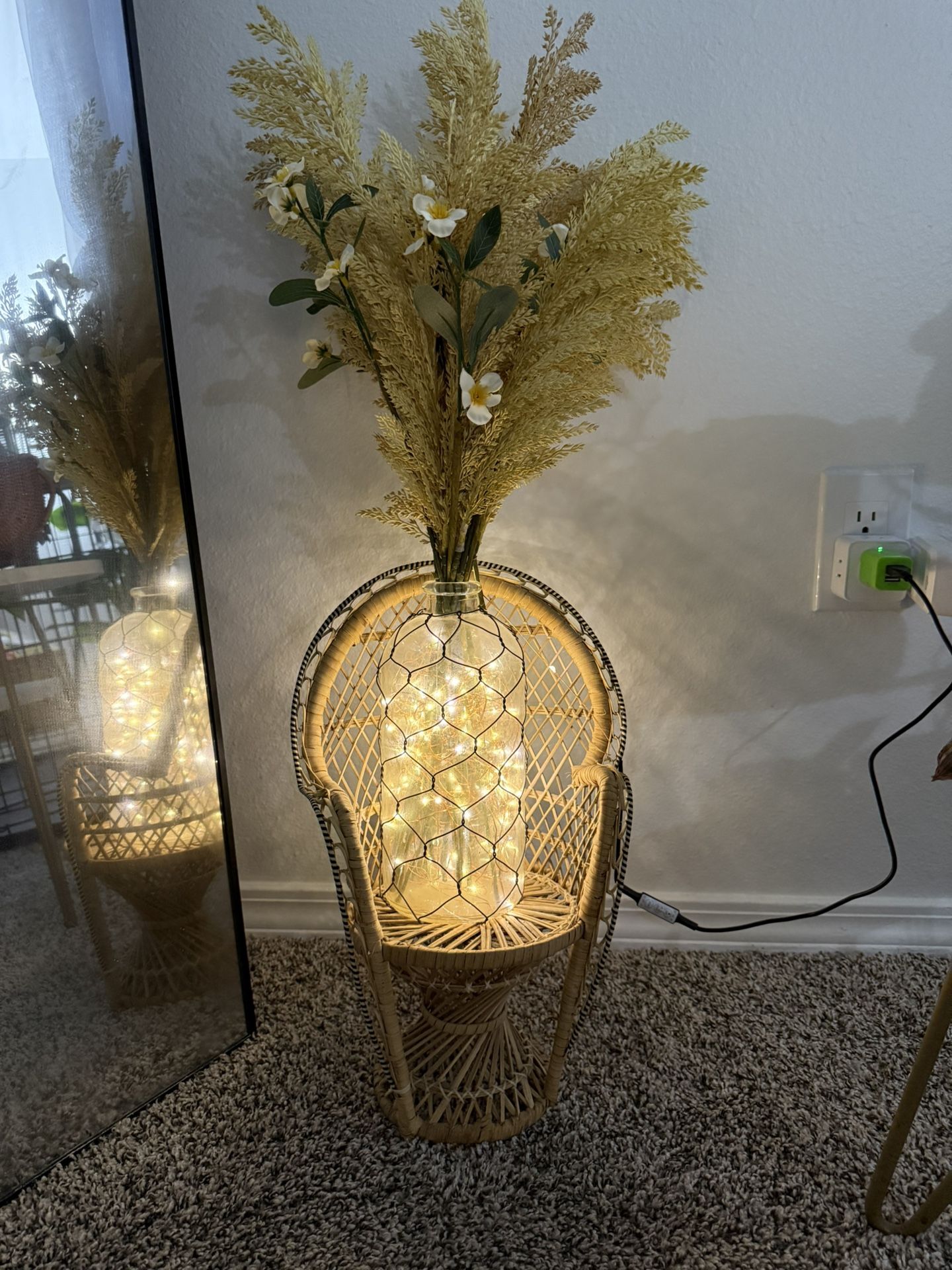 Wicker Chair & Plant