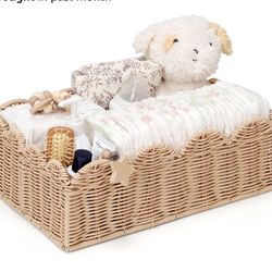 New Gippenop Scalloped Wicker Diaper Caddy