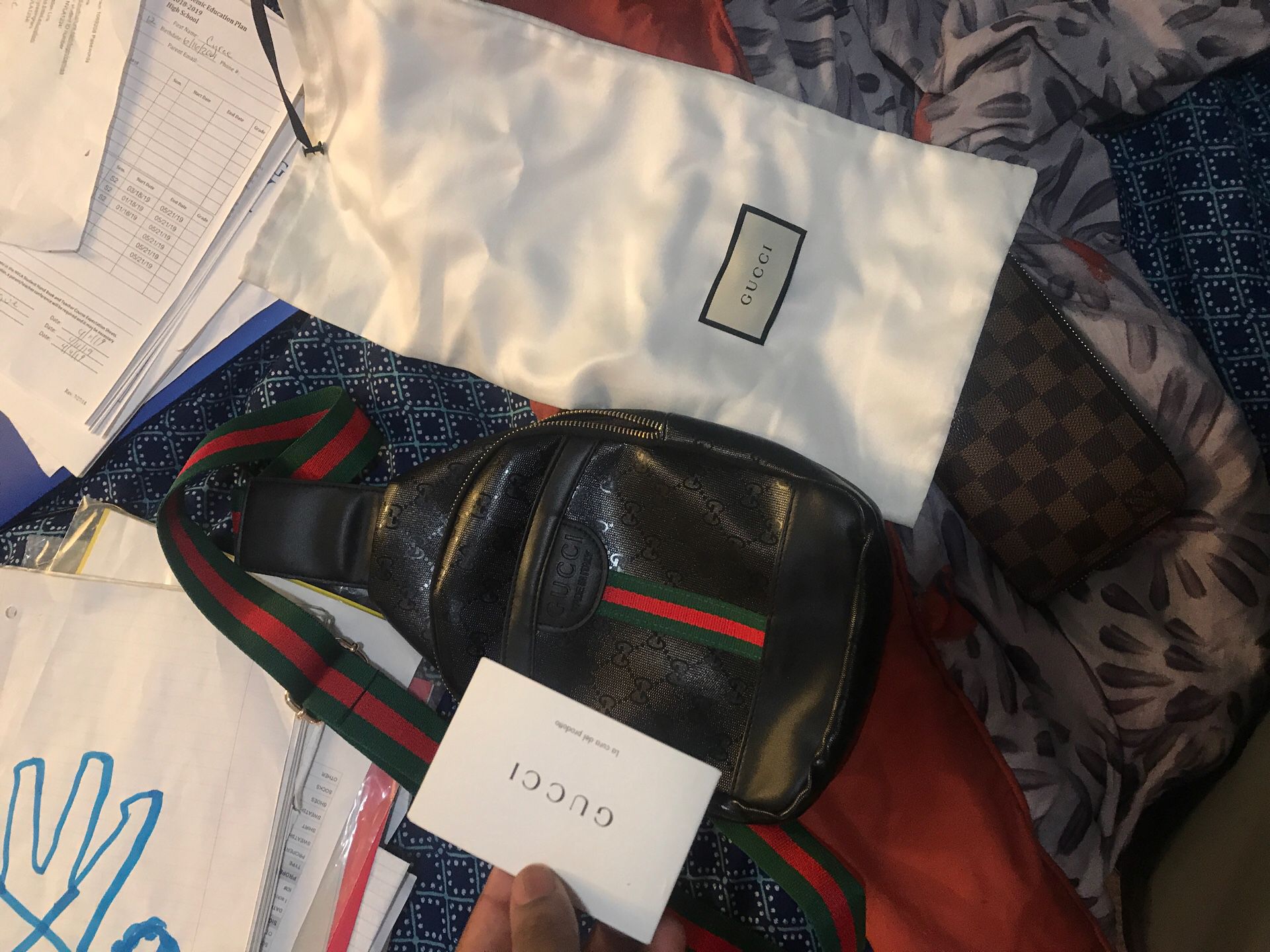 Gucci fanny pack dusk bag and card included