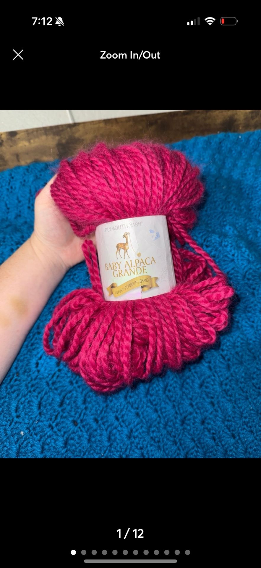 alpaca grande pink yarn skein
